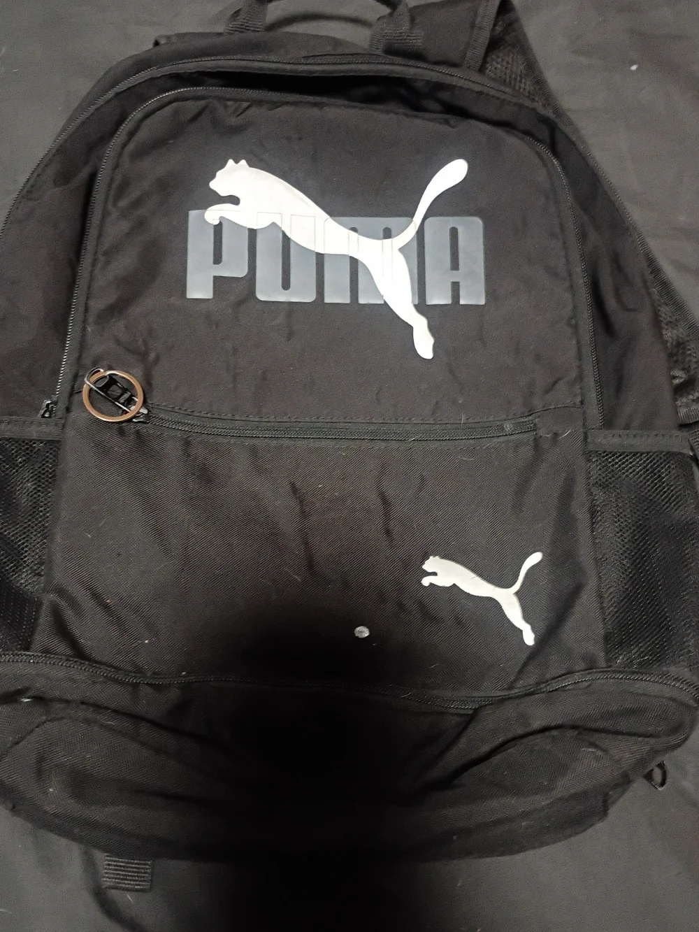 Puma Black Backpack with White Puma Logos